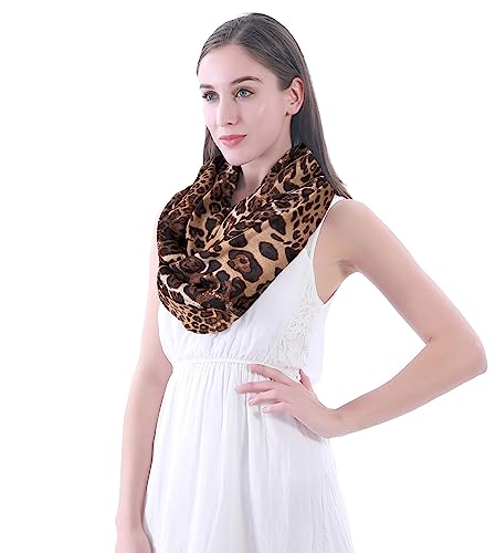 Lina & Lily Leopard Zebra Animal Print Women's Infinity Scarf Lightweight3
