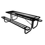 COATEDOUTDOORFURNITURE Heavy-Duty Portable Outdoor Picnic Table, Thermoplastic Coated Expanded Metal Commercial-Grade Patio Dining Furniture Made in America (8ft Rectangular, Black)