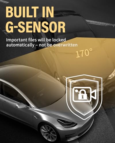 iiwey Dash Cam Front Rear and Inside 1080P Three Channels with IR Night Vision Car Camera SD Card Included Dashboard Camera Dashcam for Cars HDR Motion Detection and G-Sensor for Car, Taxi, Uber