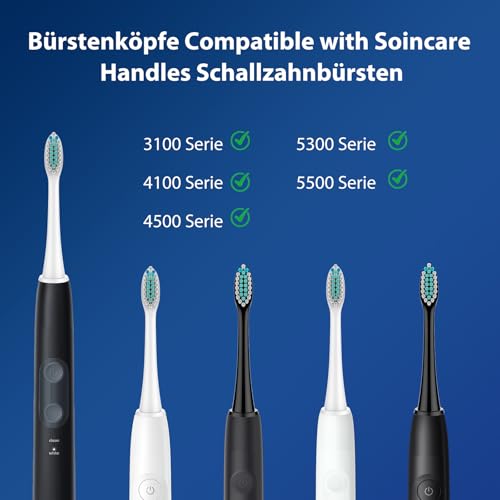 Rebeool 8 Stück Ersatzbürsten Kompatibel mit Philips Sonicare, Zahnbürstenaufsatz für Protective4500, 5100, 3100, 4300, Diamond 9000, 9400 Aufsteckbürste für täglich präzise Zahnreinigung 2