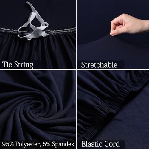 Image of HOKIPO Elastic 1 Seater Sofa Cover Stretchable Slipcover, Space Blue (NEW2-AR-4277-E6)