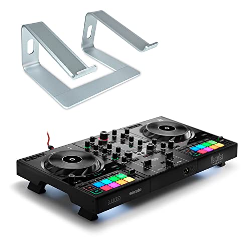 Hercules DJControl Inpulse 500 - Controlador de DJ de 2 cubiertas y soporte para portátil keepdrum,...
