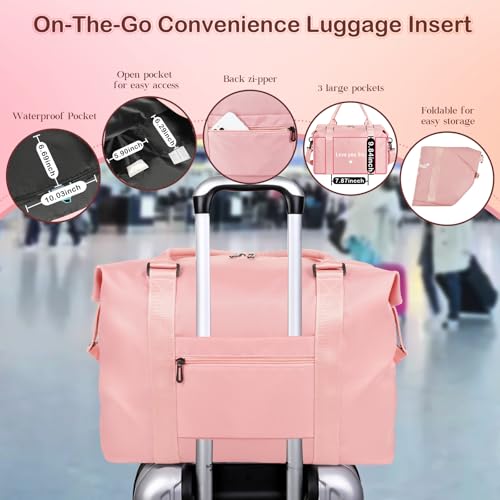 Godmother Mothers Day Gifts Pink Travel Duffle Bag Birthday Gifts for Women Best Godmother Ever Waterproof Weekender Bag3
