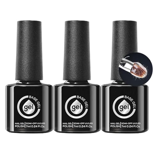 Gel De Fibra De Vidrio Para Uñas | Base Endurecedora Gel Fortalecedor - Accesorios para Manicura y Transparentes de 3 Unidades para Uso en Casa o Salón