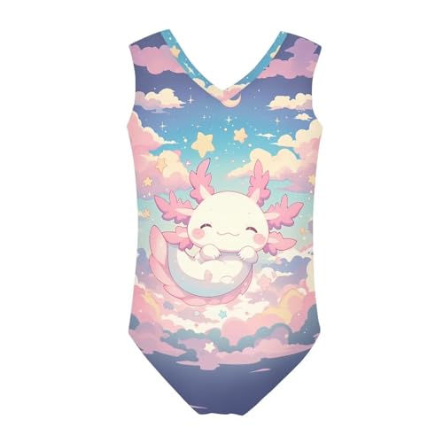 Image of Mumeson Girls One Piece Swimsuits Lightweight V-Neck Swimwear Bathing Suits for Little Girls 3-14 Years