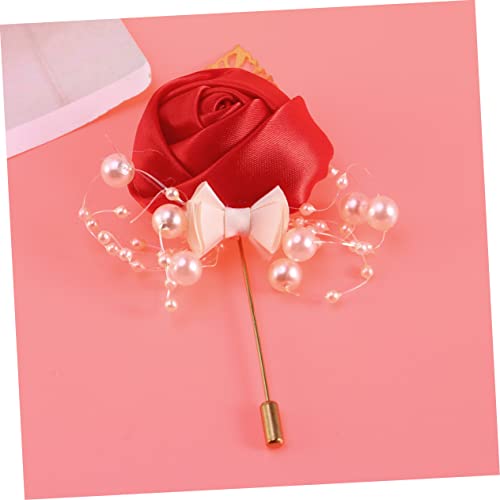 Broche élégante perles rouges de banquet : l'accessoire chic pour vêtement