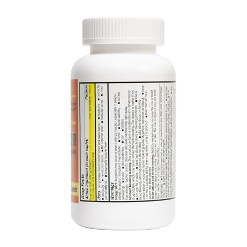 Image of HealthA2Z Ibuprofen Tablet Bottle Pain Relief 200mg (500 Count (Orange))