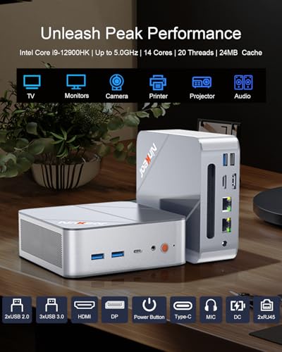 undefined Ninkear L12Pro Gaming Mini PC, Intel i9-12900HK (14C/20T), 32GB RAM, 1TB SSD, Dual 2.5G LAN, Triple 8K UHD Display, WiFi 6E, BT5.2, HDMI/DP/Type-C, PS3 Emulator Mini Desktop Computer for Business/Home の商品画像 5