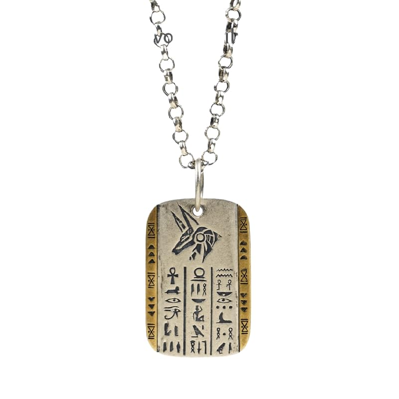 Pendentif Anubis en argent 925 massif avec zircon rouge, amulette égyptienne rétro
