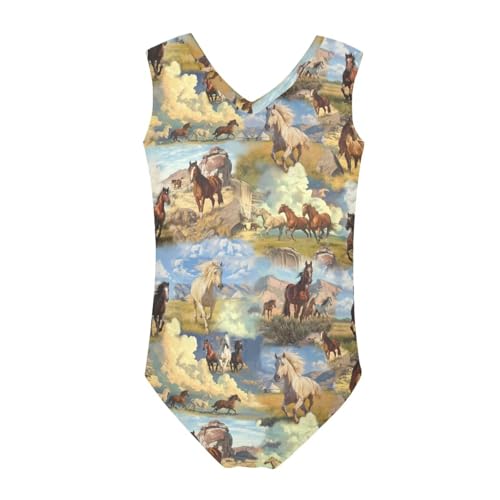 Image of Girls Bathing Suit Size 3-14 Swimsuits for Girls One-Piece Swimwear Summer V-Neck Sleeveless