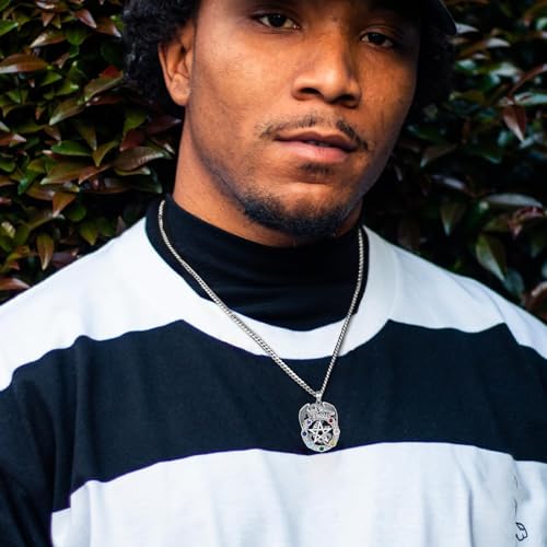 INFUSEU 7 Chakra Dragon Pentagram Necklace for Men Women Fathers Day Sterling Silver 925 Pentacle Jewelry Goth Gothic Pendant Pagan Charm Spiritual Gifts4