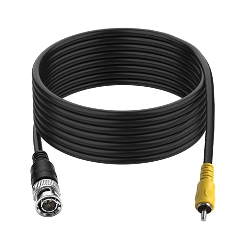 Cable BNC a RCA macho de 75 ohmios para vídeo compuesto y cámaras de vigilancia, 1,8 m, 2 unidades