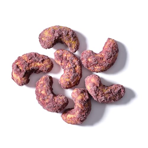 Image of Elan Organic Acai Blueberry Cashews, Non-GMO, Vegan, Gluten-Free, Kosher, Glazed Nuts (Roasted Cashews, Acai Berry Powder, Blueberry Juice Powder), Superfood Infused Nuts, 8 pack of 5.3 oz