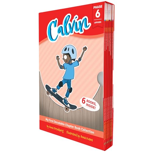 Beanstalk Books: Calvin Decodable Chapter Book Set - 6 Illustrated Books, Action-Packed Phonics Readers, Build Fluency-Vocabulary-Comprehension Skills