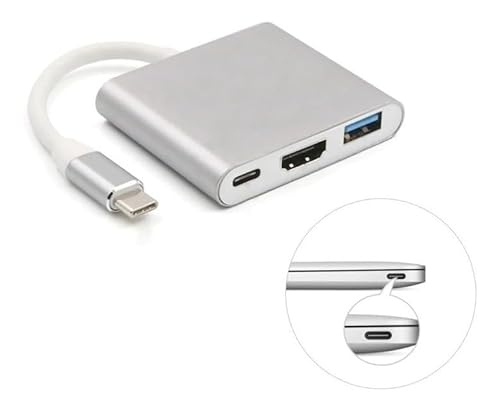 Adaptador USB-C para HDMI 4K, USB 3.0 e Carga PD – Compatível com Notebooks, Portas Tipo-C e Sistema
