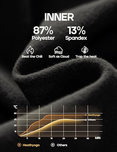 Heathyoga Fleece Lined Leggings Women with Pockets Water Resistant Thermal Leggings Winter Warm Yoga Pants Hiking Running3