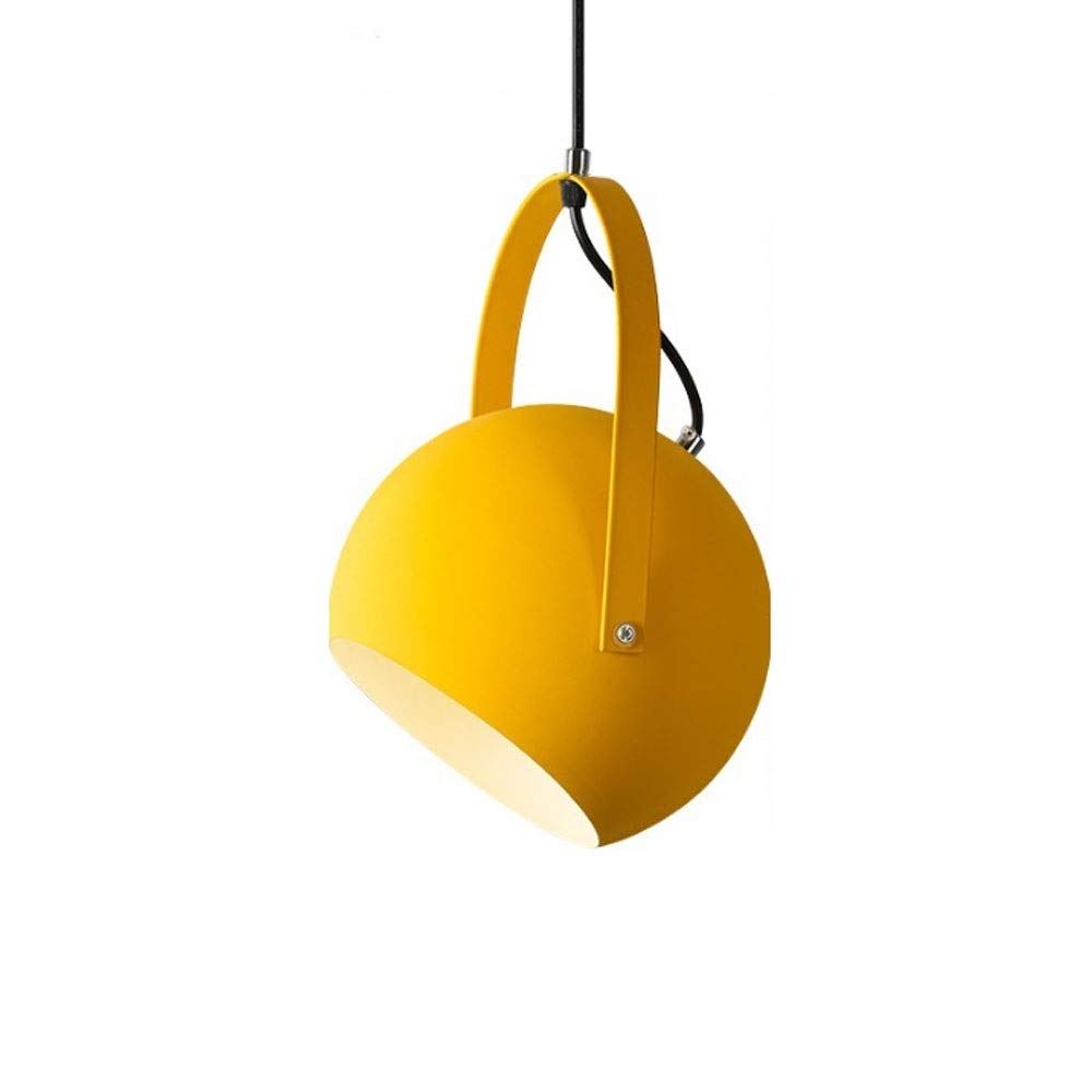 Chandelier à tête unique jaune en forme de tambour pour restaurant