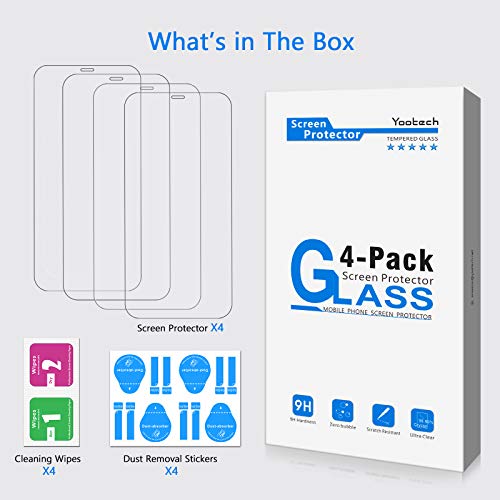 Yootech [4 Pack] Screen Protector Compatible with iPhone 12 Mini,Tempered Glass Screen Protector Compatible with iPhone 12 Mini 2020[Anti-Scratch][Bubble Free][Case-friendly],5.4-Inch - Thumbnail 7