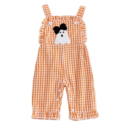 My First Halloween Baby Girl Outfit Newborn Pumpkin Romper Ruffle Jumpsuit Overalls Cute One Piece Christmas Clothes - Main Image