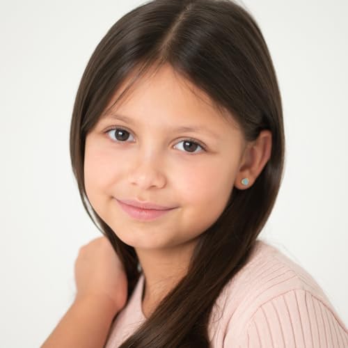 925 Sterling Silver Rose Gold Flashed Multicolor Enamel Heart Love Earrings for Young Girls, Pre-Teens and Teens - Vibrant Blue and Green Heart Earrings For Girls2