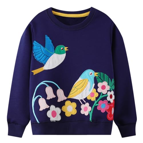 Codkkre Sweatshirt Mädchen Pullover für Kinder Süß Cartoon Sweater Mädchen Langarmshirts aus Baumwolle Alter 2-7 Jahre, 104, Stil 9