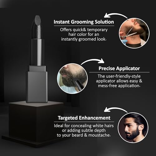 Image of 7DAYSNATURAL Instant Grey Hair Coverage Touch Up Stick (Black, 4g) | Waterproof & Smudge-Resistant Root Concealer | Quick Fix for Grey Hair | Easy On-the-Go Hair Color