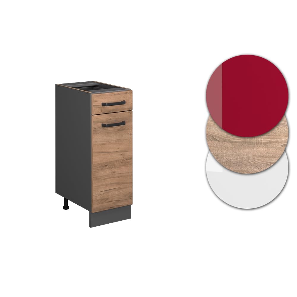 Vicco Mueble bajo de Cocina R-Line, Roble Dorado, 30 cm sin encimera, para combinación Libre Dentro de Sistemas de Cocina modulares