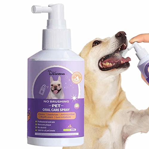 Jeanny Spray Dentaire Anti Tartre pour Chien Spray Désodorisant Chat Spray Buccal pour Chien Mauvaise Haleine Soins des Dents pour Chiens Chats