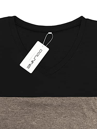 Image of DOLNINE Plus-Size Tops for Women Casual Short Sleeve Color Block T-Shirts