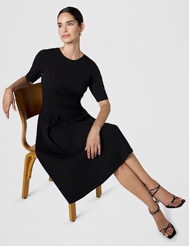 Maggy London Women's Short Sleeve Double Pleat Midi Dress2