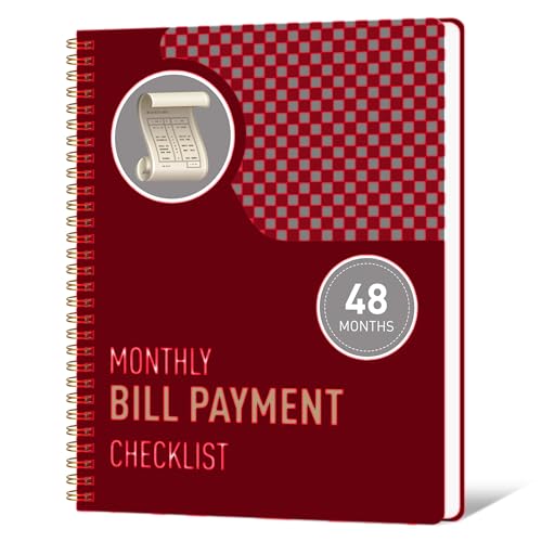 Monthly Bill Payment Checklist & Financial Planner Notebook – 4-Year Budget Organizer with 960 Bill Records, Income & Expense Tracker, Debt Payoff Log, and Savings Goals ，Sketch Pad with Side Bound