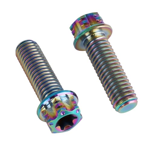 Image of 4Pcs Titanium Bolt Flange Torx Head M8 M10 x 20 25 30mm Screw Bolt for Motorcycle Car Modifications (Rainbow, M8x25mm)