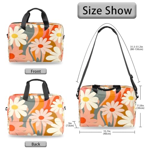 Maletín para portátil con estampado floral y correa ajustable miniatura 5
