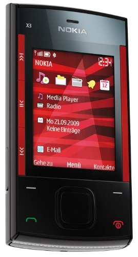 Nokia X3 (Ovi, Radio à ondes ultracourtes, 3,2 MP) Téléphone portable sans contrat, sans branding, débloqué rouge/noir (Import Allemagne)