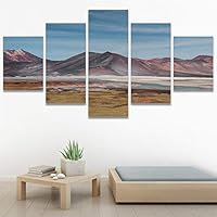 SIGNWIN 5 Panel Canvas Wall Art Mountainscape for Home Decorations Ready to Hang - 60