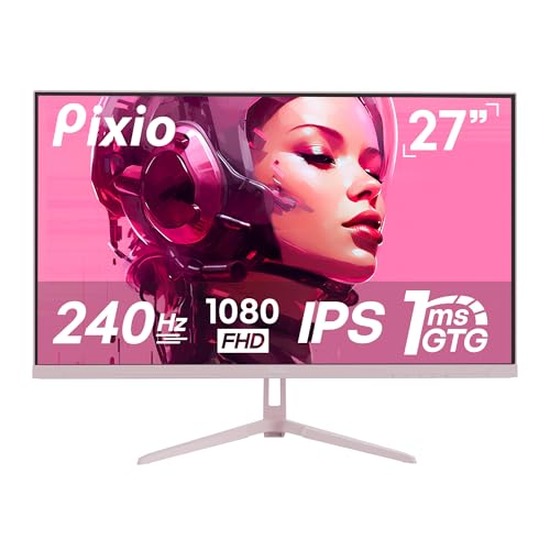 Image of Pixio PX279 Wave Pink 27 inch 240Hz 1080p Fast IPS Panel 1ms GTG Adaptive Sync Gaming Monitor with Pink HDMI 2.1 Cable Certified Ultra High Speed 10FT 8K 60Hz 4K 120Hz Nylon Braided
