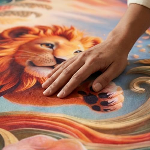 Image of Jungle 7D Printed Bedsheet for Double Bed | Glace Cotton 7D Digital Print | 90x100 Inch (228x254 cm) | 1 Bedsheet + 2 Pillow Covers | Soft, Breathable & Vibrant Colour Bedding Set