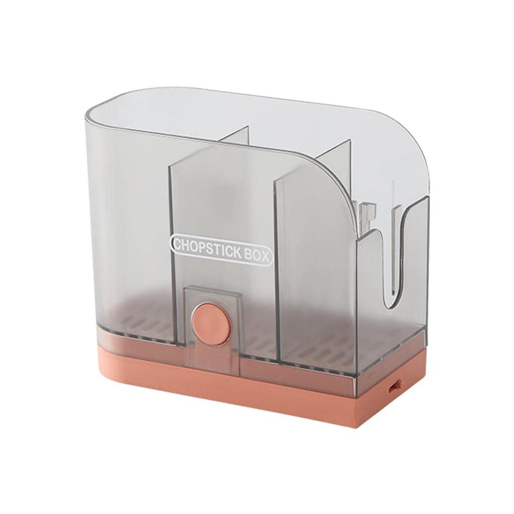 Merishopp Wall Mounted Rack Chopstick Holder Storage Box Organizer Container Pink-image-18