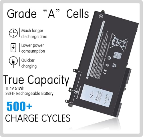 R & I 93FTF Laptop Battery Compatible for Dell Latitude 5280 5480 5580 5590 5490 5288 5290 5290 5488 5495 E5280 E5480 E5580 E5490 E5590 E5480 E5290... - Image 2
