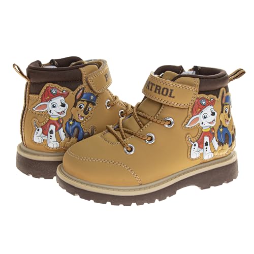 Josmo Paw Patrol Boots for Kid Boys Lace Up MidCalf - Chase Marshall Workboot Construction Boot Trek Walk Hike Climb (size 7-10 Toddler/size 11-12 Little Kids)3
