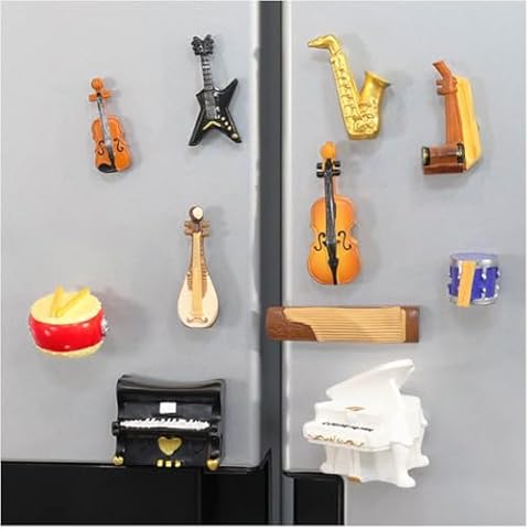 WAYUTO 11Pcs Mini Musical Instrument Magnets Cover