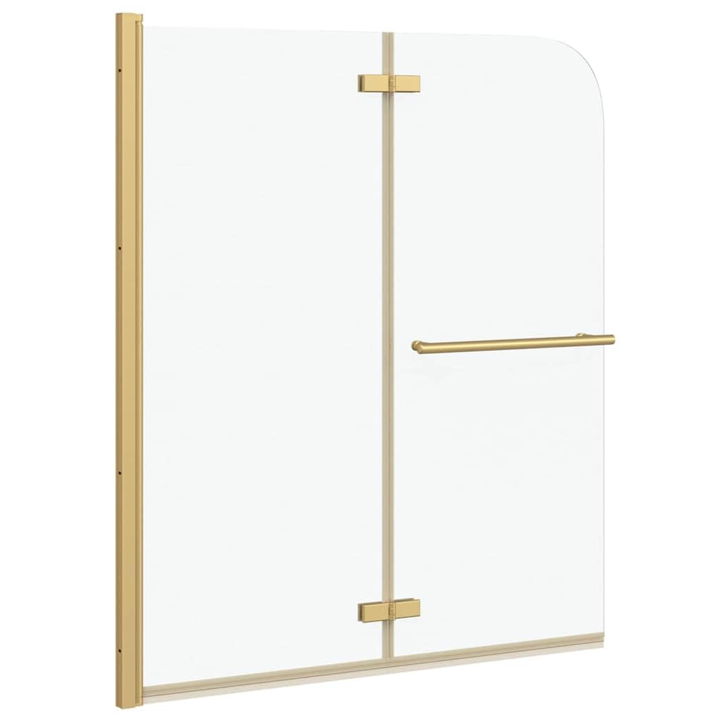Box Doccia 120x140 Pieghevole in Vetro di Sicurezza e Alluminio Oro - Paraspruzzi per Vasche Doccia