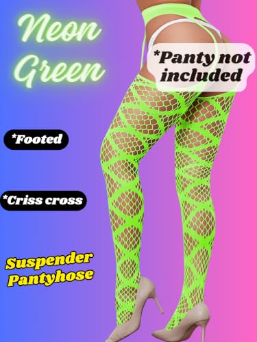 Image of Kaei&Shi Womens Thigh High Fishnet Garter Stockings Rave Party