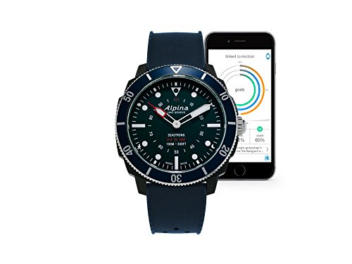 Montre à quartz Alpina Seastrong Horological Smartwatch, Noir, 44mm