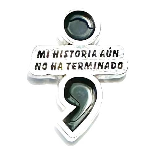Image of Semicolon my story isn't over yet PIN Suicide Prevention Jewelry Awareness, Mental Illness