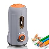 Deli 電動鉛筆削り 充電式 鉛筆削りメーカー 全自動 電動シャープナー 自動出し入れ 6-8mm鉛筆 色鉛筆と互換性があり コンパクト Type-C充電 ムダ削り防止 自動出し入れ 子供 学校 事務用 子供の贈り物(ダークグレー - 宇宙船)