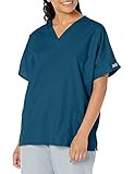 Cherokee Women's V-Neck Scrub Top, Caribbean Blue, Medium