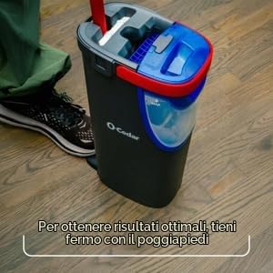 H2-pro Flat Mop Sistema lavapavimenti a piastra piatta | Separazione acqua pulita e sporca | Progettato per risparmiare acqua | Utilizzo a una mano | Design compatto | Pulizia con microfibra