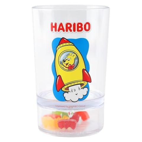 DO'HOME HARIBO Goldbear Cup - Funny Cup with Goldbear Charms Inside, Gift Idea for HARIBO Candy Lovers, Child, Friends, Adults & Coworkers, BPA Free Drinking Cup | (200ml/6.76oz) - Blue Cover