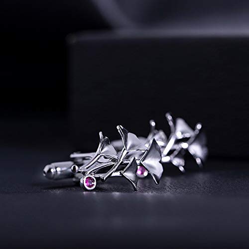 EODNSOFN Heren Business Bruiloft Copper Manchetknopen Creative Ginkgo Frans Shirt Mouw Nagel - Image 5